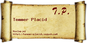 Temmer Placid névjegykártya